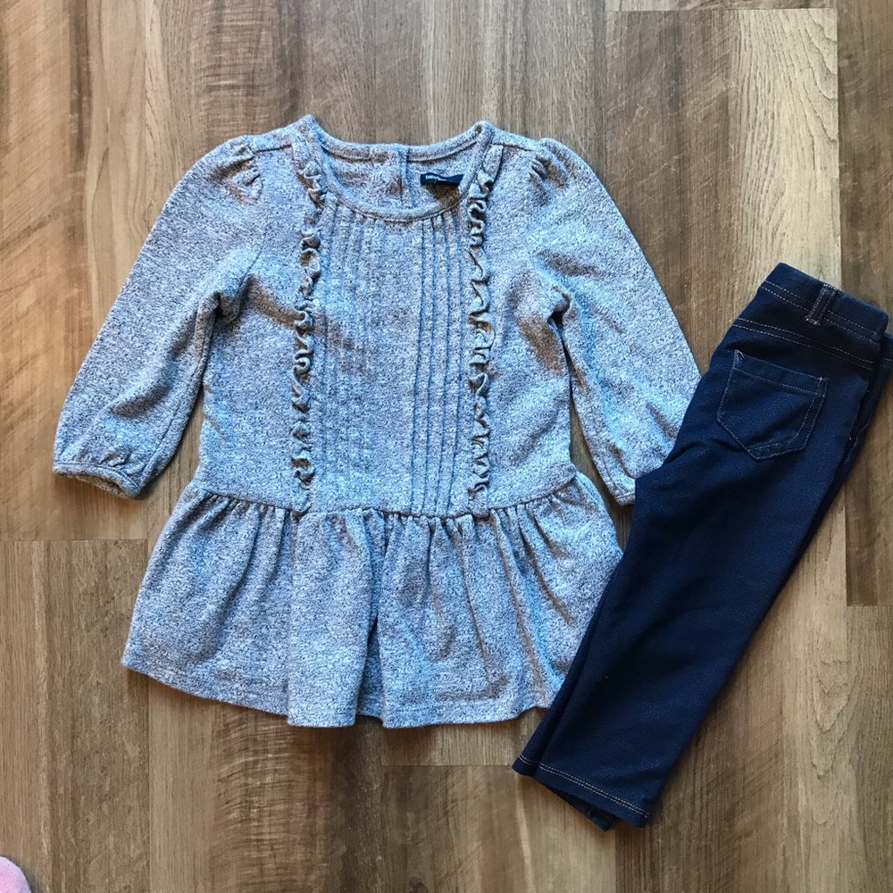 Tunic dress and jean leggings 18-24 months